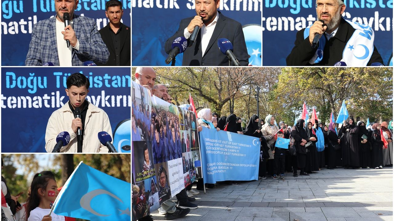 Doğu Türkistan'da yaşanan zulümler için Saraçhane'de basın açıklaması