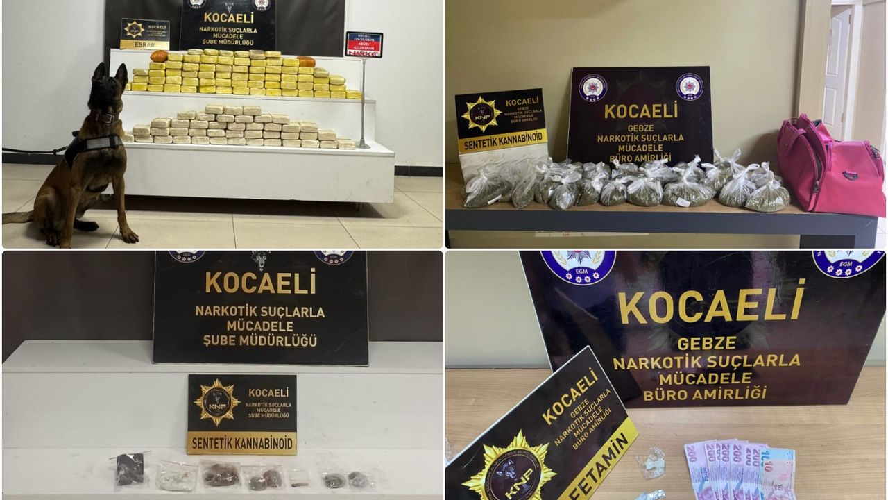 Kocaeli’de kilolarca uyuşturucu ele geçirildi