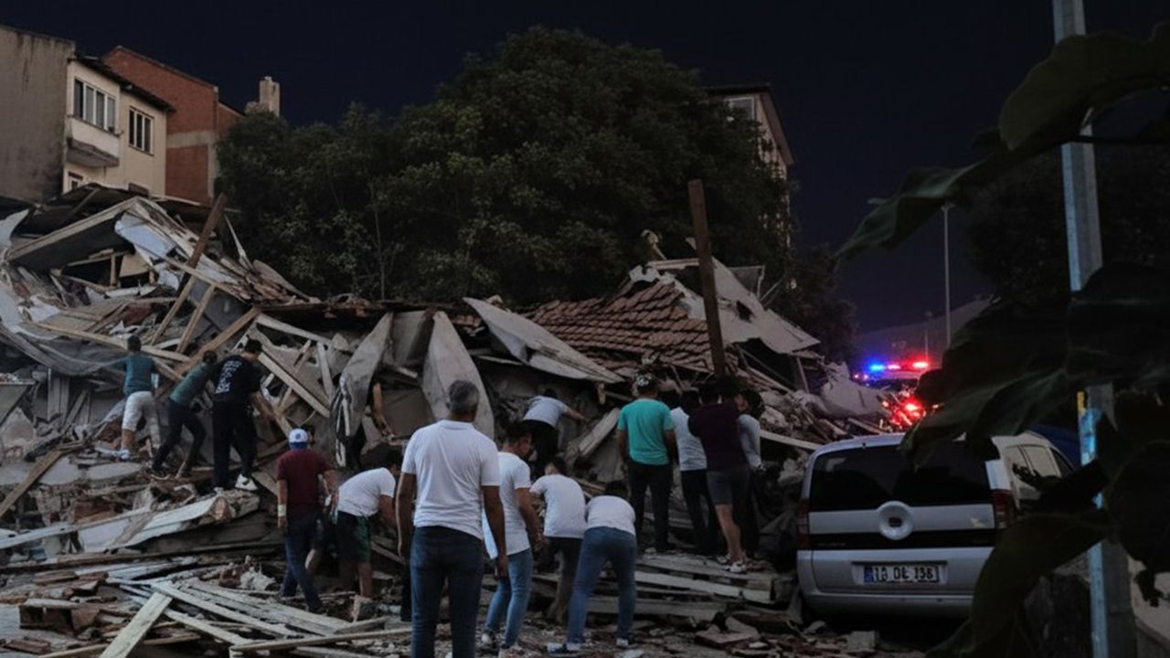 Sındırgı'da deprem sonrası sağanak yağış etkili oluyor