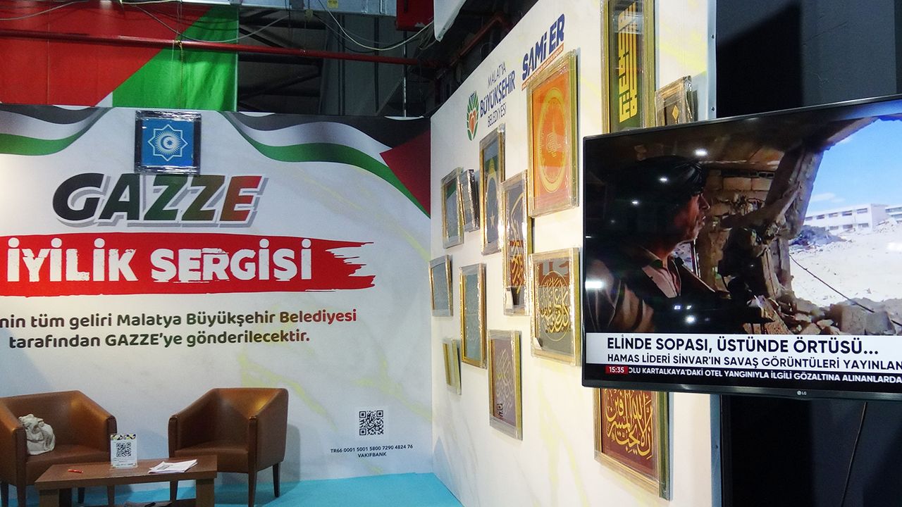 Malatya kitap fuarında Gazze'ye anlamlı destek