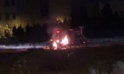 Mardin’de park hâlindeki motosiklet yandı