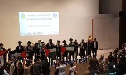 Şanlıurfa'da üniversite mezuniyet töreninde Filistin'e destek