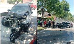 Bursa'da otomobil bariyerlere çarptı: Bir yaralı