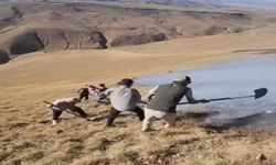 Bingöl’ün Karlıova ilçesinde yayla yangınına köylüler müdahale etti