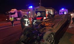 Otomobil takla atarak ters döndü: 1 yaralı