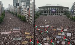 Tokyo'da insan seline dönüşen dayanışma: Gazze'ye yönelik açlık savaşı durdurulsun