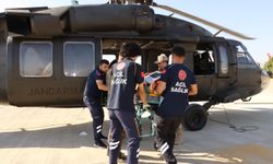 Jandarma helikopteri iş kazasında yaralanan işçiyi hastaneye tahliye etti