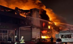 Adana'da iş yerinde çıkan yangına müdahale ediliyor