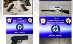 Çorum’da çok sayıda silah ve uyuşturucu ele geçirildi