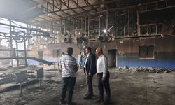 HÜDA PAR Antalya İl Başkanı Durmaz'dan yanan fabrikaya "geçmiş olsun" ziyareti