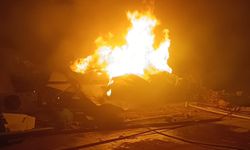 Malatya'da TOKİ şantiyesinde korkutan yangın