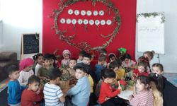 Miniklerden zeytin kırma etkinliği