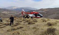 Uçurumdan düşerek ağır yaralanan adam için ambulans helikopter devreye girdi