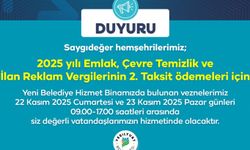 Yeşilyurt Belediyesi'nden hafta sonu vezne hizmeti