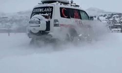 112 kış mücadelesi sürüyor: Paletli ambulanslarla 78 hastaya ulaşıldı