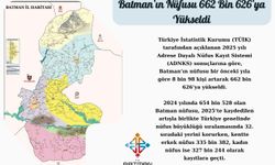 Batman'ın nüfusu 662 bin 626'ya yükseldi