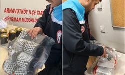 İstanbul Havalimanı’nda 13 kilogram Mersin balığı havyarı ele geçirildi