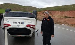 Siirt’te otomobil takla attı: Kazada yaralanan olmadı