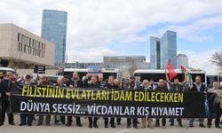 ABD Büyükelçiliği önünde 'Filistinli esirlere idam yasası' protestosu