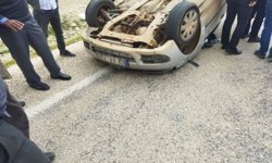 Adıyaman'da otomobil takla attı: Bir yaralı