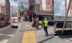 Ankara'da bina yıkımı sırasında platform devrildi: 3 yaralı
