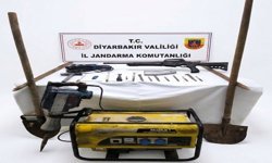 Kaçak kazı yapan şüpheliler suçüstü yakalandı