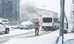 Karlıova'da nisan ayında kar