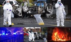 Polis karakolu önünde araç patladı: Evler tahliye edildi