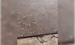 Aliağa-Menemen yolunda dolu yağışı etkili oldu