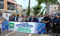HÜDA PAR'dan Adana'da Sumud Filosu eylemi: Siyonistler bütün insanlığını onurunu hedef alıyor