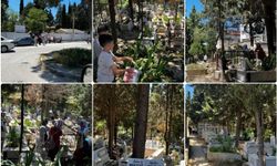 İzmir'de mezarlıklarda bayram yoğunluğu yaşandı