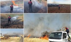 Adıyaman'da ekin ve saman yangınları kontrol altına alındı