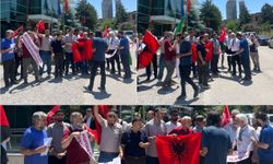 Arnavutluk İnisiyatifi'nden Büyükelçilik önünde protesto desteği