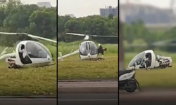 Çin'de acil iniş yapan helikopter kontrolden çıktı: 2 yaralı