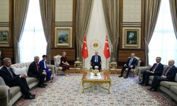 Cumhurbaşkanı Erdoğan, AB heyetini Cumhurbaşkanlığı Külliyesi'nde kabul etti