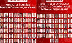Kırmızı bültenle aranan 42, ulusal seviyede aranan 48 suçlu Türkiye'ye getirildi