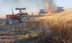 Mardin'de 500 dönümlük ekili arazide yangın