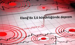 Elazığ'da 3,6 büyüklüğünde deprem