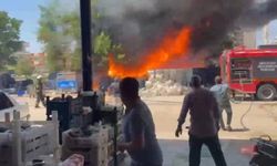 Şanlıurfa'da hal pazarında yangın