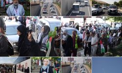 Gazze'ye umut olacak Uluslararası Filistin Konvoyu Mardin'de coşkuyla karşılandı
