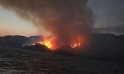 Marmaris'teki yangına denizden ve havadan müdahale sürüyor