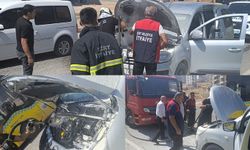 Siirt'te seyir halindeki kamyonette yangın çıktı
