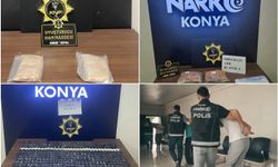 Konya'da yüklü miktarda uyuşturucu ve hammadde ele geçirildi
