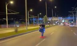 Malatya'da trafikte tek teker üzerinde ilerleyen motosiklet sürücüsüne ceza
