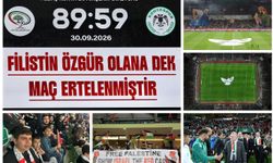 Konya'da Filistin dayanışması: Konyaspor-Filistin maçında 89.59'da anlamlı duruş