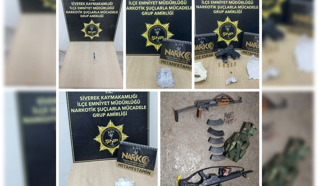 Siverek’te silah ve uyuşturucu ele geçirildi