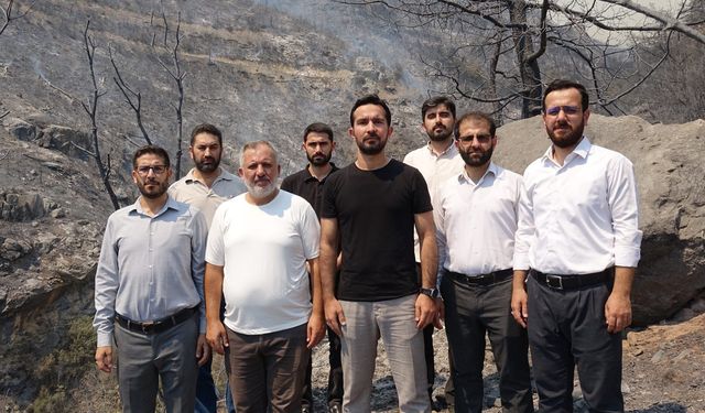 HÜDA PAR heyeti,  Bursa yangın bölgesinde