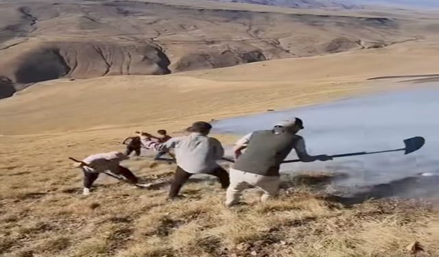 Bingöl’ün Karlıova ilçesinde yayla yangınına köylüler müdahale etti