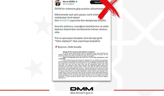 DMM, ÖSYM'de adayların puanlarının değiştirildiği iddialarını yalanladı