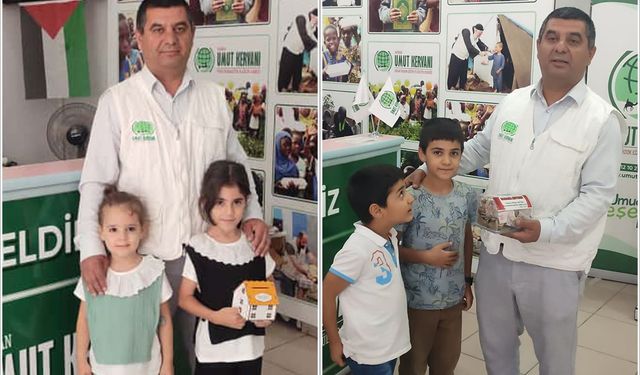 Batman'da minik bağışçılar kumbaralarını Gazze için Umut Kervanı'na teslim etti